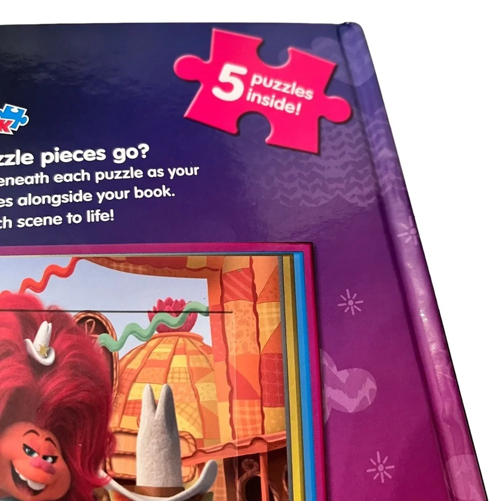 Dream Works World Tour Trolls  5 Puzzles - My First Puzzle Book Ages 3+ NWOT